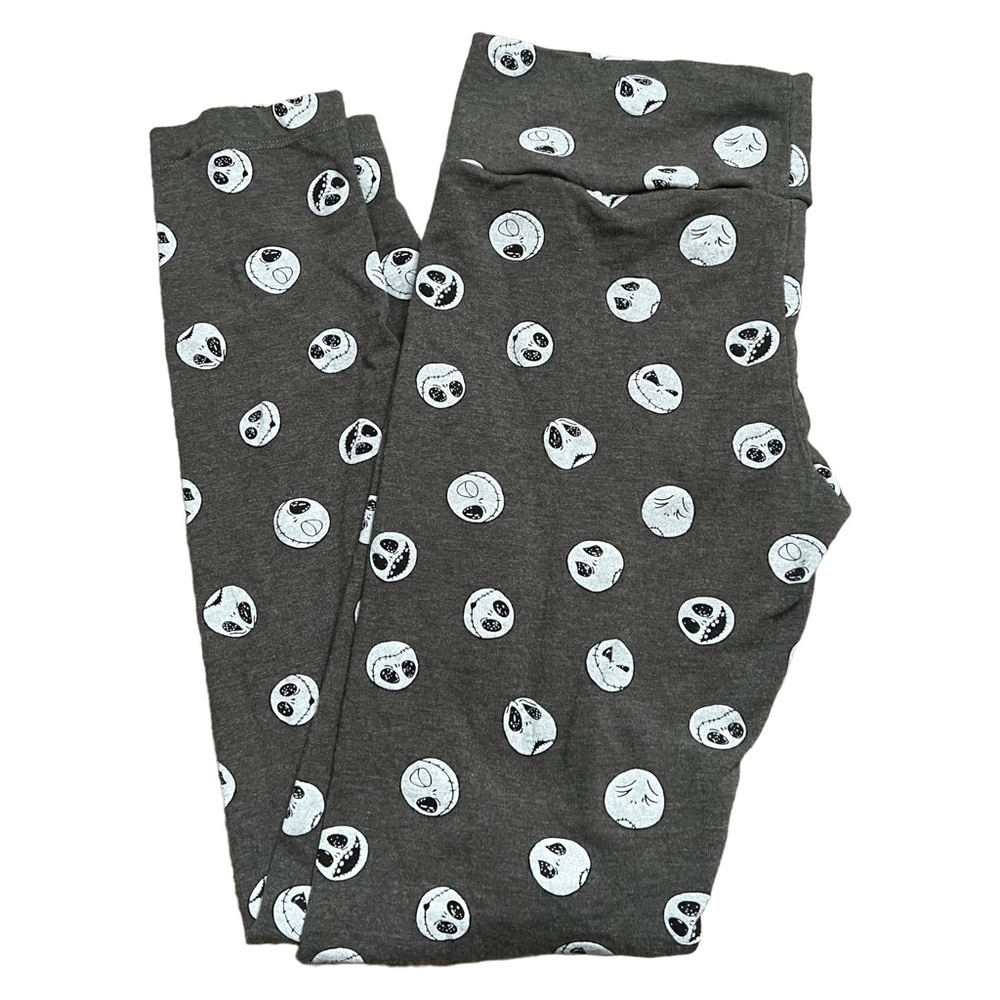 Disney’s The Nightmare Before Christmas Jack Skellington Grey Leggings Size Med.